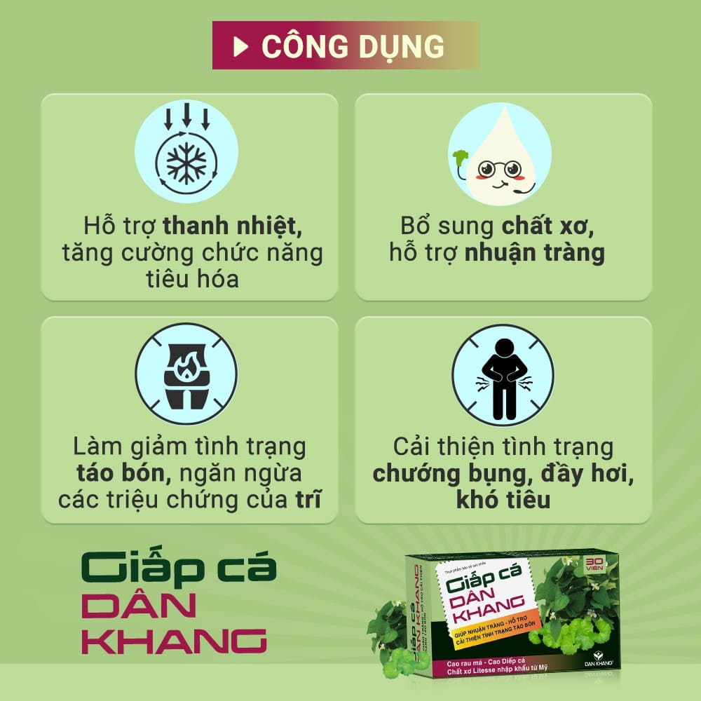 Giấp cá Dân Khang - Hỗ trợ nhuận tràng, tăng cường tiêu hóa - Ảnh 3